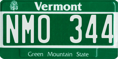 VT license plate NMO344