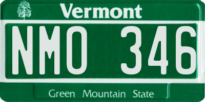 VT license plate NMO346