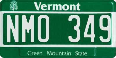VT license plate NMO349