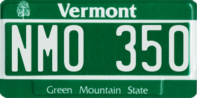 VT license plate NMO350