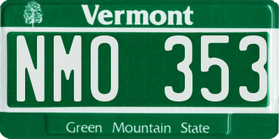 VT license plate NMO353