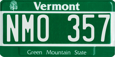 VT license plate NMO357