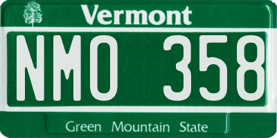 VT license plate NMO358