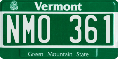 VT license plate NMO361