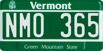 VT license plate NMO365