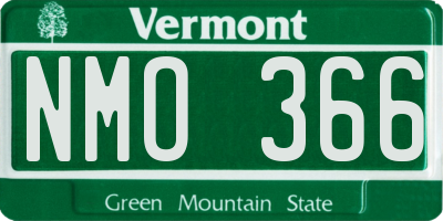 VT license plate NMO366