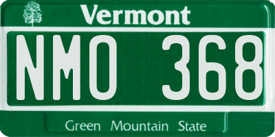VT license plate NMO368