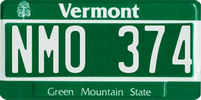 VT license plate NMO374