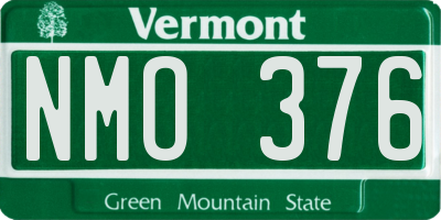 VT license plate NMO376