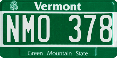 VT license plate NMO378
