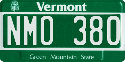 VT license plate NMO380