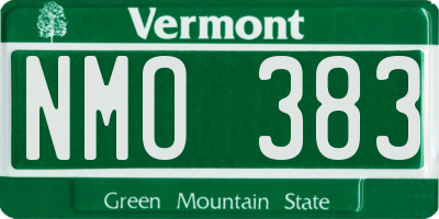 VT license plate NMO383