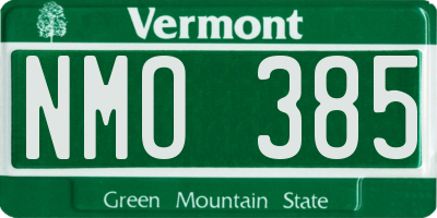 VT license plate NMO385