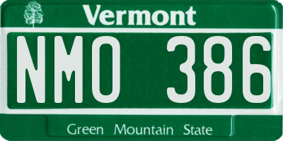 VT license plate NMO386