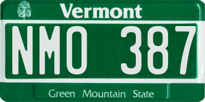 VT license plate NMO387