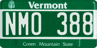 VT license plate NMO388