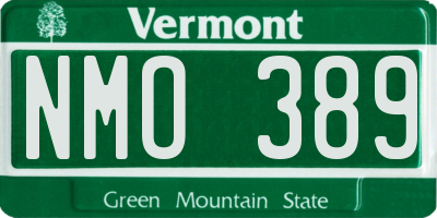 VT license plate NMO389