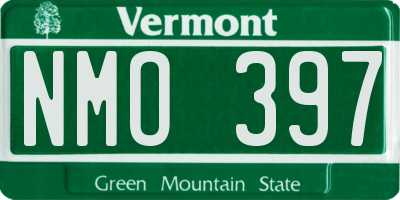 VT license plate NMO397