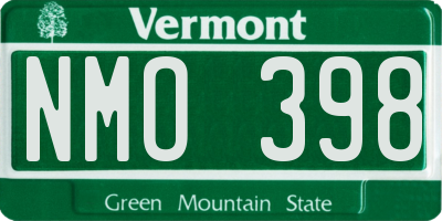 VT license plate NMO398