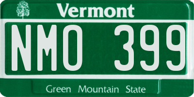 VT license plate NMO399