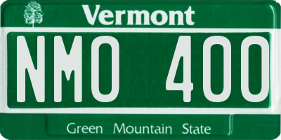VT license plate NMO400