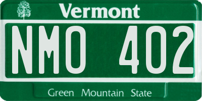 VT license plate NMO402