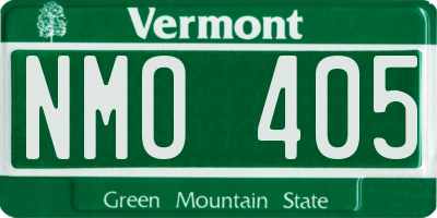 VT license plate NMO405
