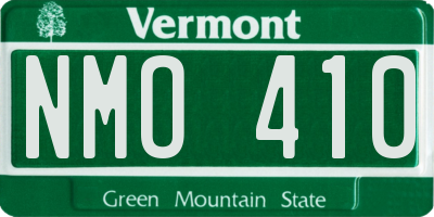 VT license plate NMO410