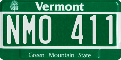 VT license plate NMO411