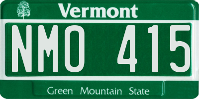 VT license plate NMO415