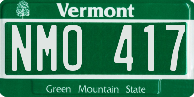 VT license plate NMO417