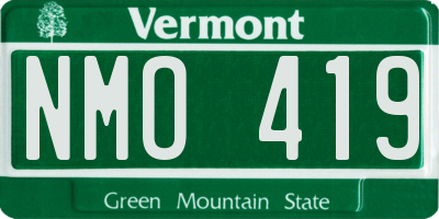 VT license plate NMO419