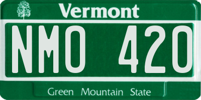 VT license plate NMO420