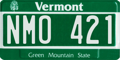 VT license plate NMO421