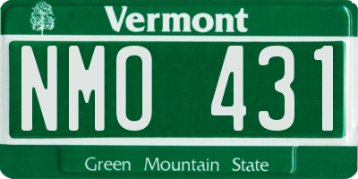 VT license plate NMO431