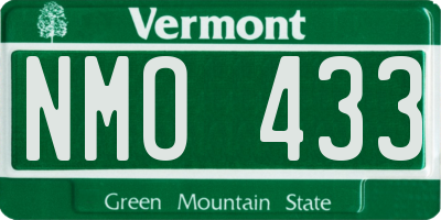 VT license plate NMO433