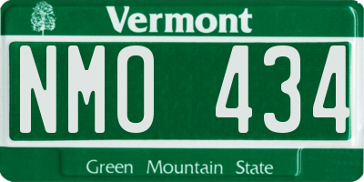 VT license plate NMO434