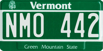 VT license plate NMO442