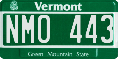 VT license plate NMO443