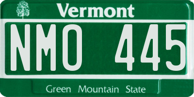 VT license plate NMO445