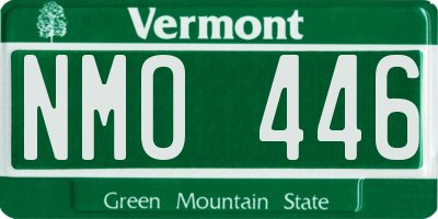 VT license plate NMO446