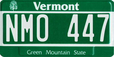 VT license plate NMO447