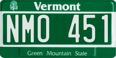 VT license plate NMO451