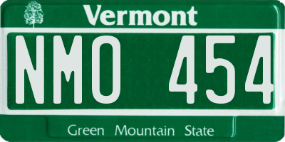 VT license plate NMO454