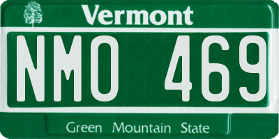 VT license plate NMO469
