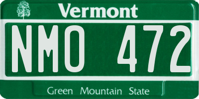 VT license plate NMO472