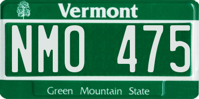 VT license plate NMO475