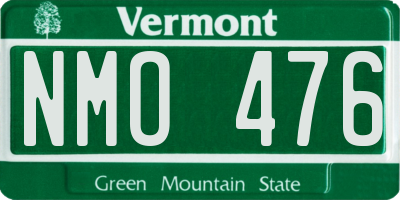 VT license plate NMO476