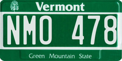 VT license plate NMO478