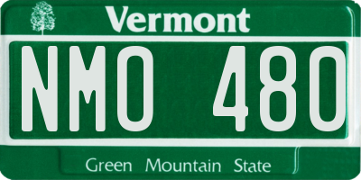 VT license plate NMO480